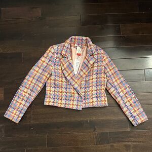 Chic Multicolor Tweed Blazer